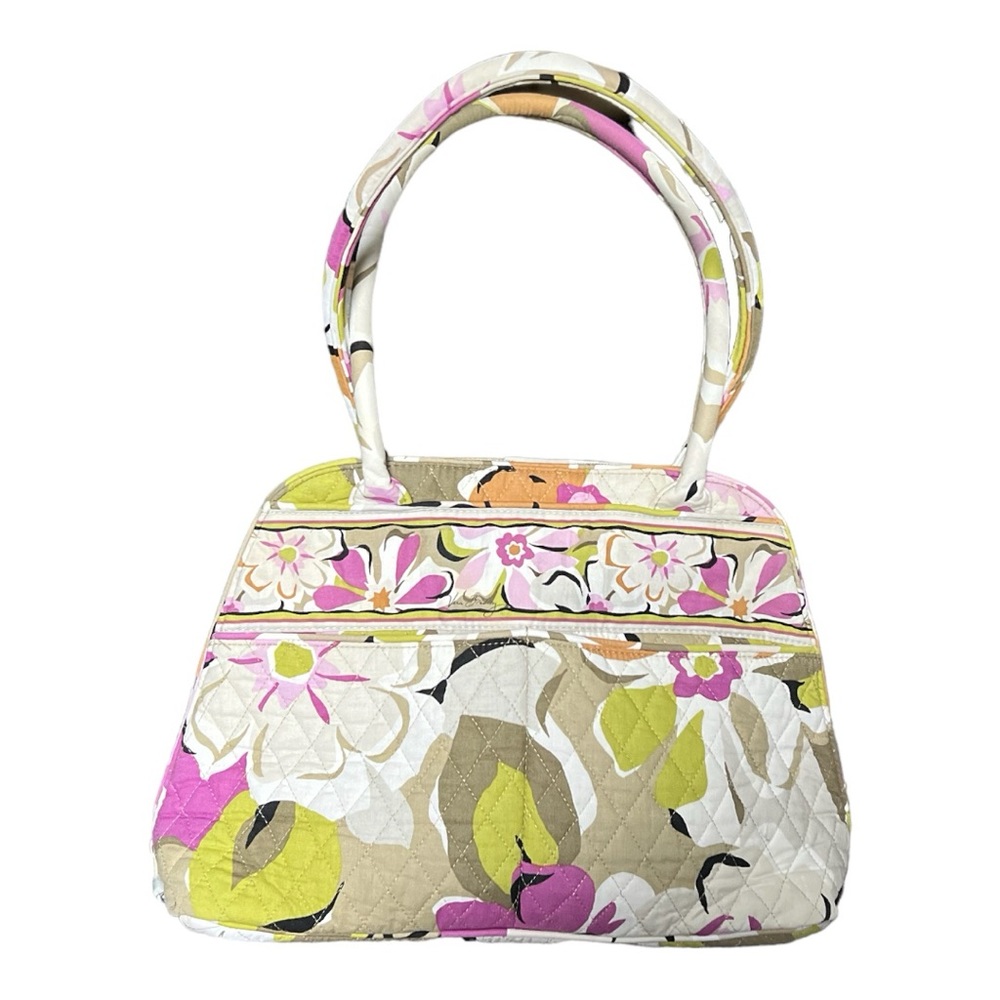 Vera Bradley Floral Quilted Shoulder Bag in Pink, Lime, Beige & White